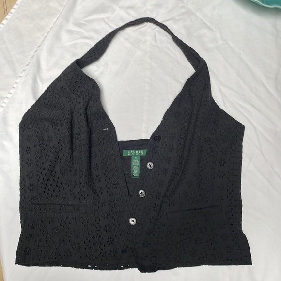 Ralph Lauren size 14 cotton vaulter vest black - Picture 1 of 9